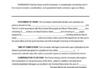 Simple Building Contract Agreement Template