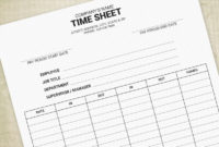 Simple Employee Time Log Template