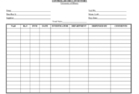 Simple Inventory Log Sheet Template