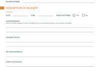 Simple Security Incident Log Template