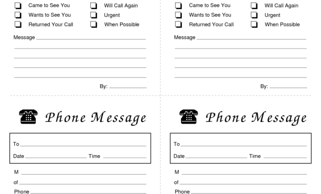 Simple Voicemail Log Template