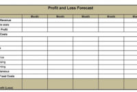 Simple Year To Date Profit And Loss Statement Template