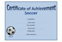 Soccer Award Certificate Template (1) - Templates Example intended for Stunning Soccer Achievement Certificate Template