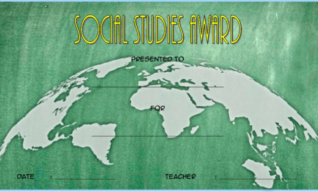 Social Studies Certificate Of Award Free Printable 2 | Two in Best Social Studies Certificate