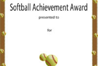 Softball Certificate Award $2.50 | Softball Awards, Awards in Best Printable Softball Certificate Templates