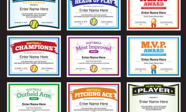 Softball Team Award Certificates | Softball Practice Plan pertaining to Baseball Certificate Template Free 14 Award Designs