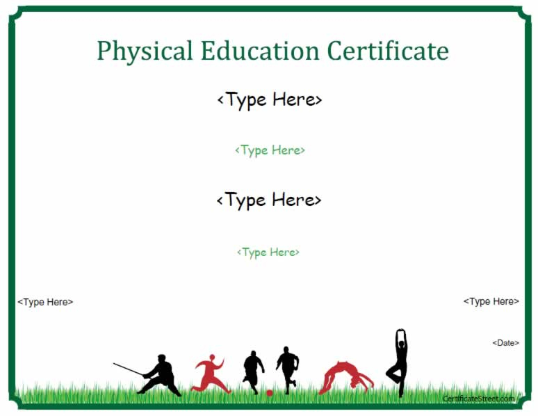 Sports Certificates - Physical Education Certificate intended for Professional Physical Education Certificate 8 Template Designs