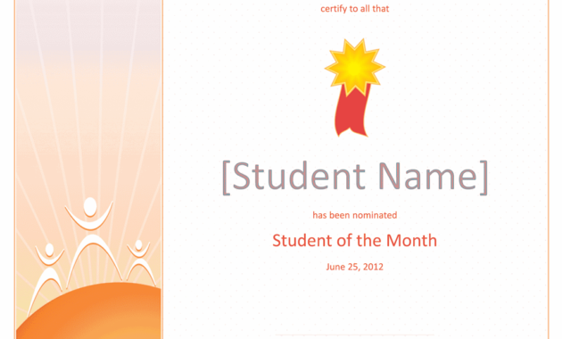 Star Student Certificate - Free Certificate Templates In regarding Top Star Student Certificate Template