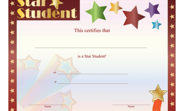 Star Student Certificate - Free Printable Download intended for Star Student Certificate Templates