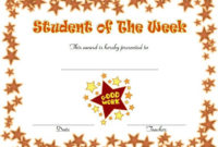 Student Of The Week Certificate Template 8 | Certificate for Star Student Certificate Templates