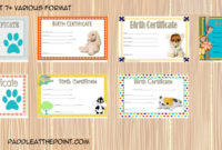 Stuffed Animal Birth Certificate Template: 7+ Funny Designs within Professional Service Dog Certificate Template Free 7 Designs