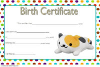 Stuffed Animal Birth Certificate Template Free For Cat intended for Stunning Stuffed Animal Birth Certificate