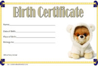 Stuffed Animal Birth Certificate Templates [7+ Adorable with Stuffed Animal Birth Certificate Templates
