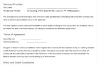 Stunning Catering Service Contract Template