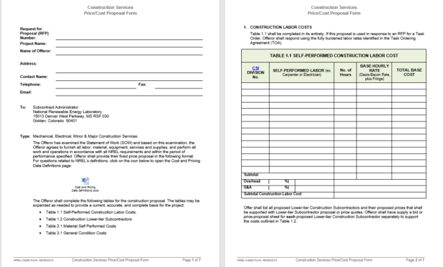 Stunning Cost Proposal Template
