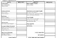 Stunning Detailed Personal Financial Statement Template