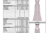 Stunning Fashion Cost Sheet Template