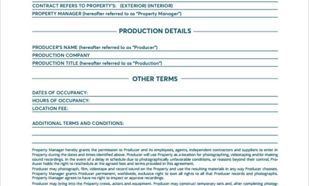 Stunning Film Location Contract Template