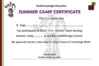 Summer Camp Certificate Designing Service In Laggere with regard to New Certificate For Summer Camp Free Templates 2020