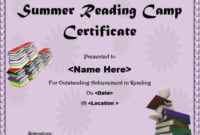 Summer Camp Certificate Templates: 15+ Templates To regarding Summer Reading Certificate Printable