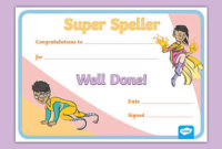Super Spelling Certificate - Ks1 Super Speller Award intended for Super Reader Certificate Templates