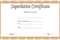 Superlative Certificate Template 2 within Physical Fitness Certificate Template 7 Ideas