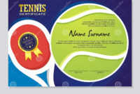 Tennis Certificate - Award Template With Colorful And with Table Tennis Certificate Templates Free 7 Designs