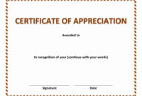 Thank You Certificate Template Word - Certificates intended for Best Employee Appreciation Certificate Template