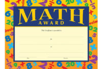 The Astonishing Math Award Gold Foil Stamped Certificates for Math Award Certificate Templates