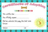 The Exciting Puppy Party Adoption Certificate Printable with regard to Pet Adoption Certificate Template Free 23 Designs