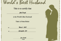 This Printable Certificate Shows A Married Couple In throughout New Best Boyfriend Certificate Template