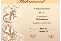 This Retirement Certificate, With An Ornate Swirl Design pertaining to Top Free Retirement Certificate Templates For Word