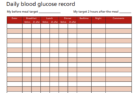 Top Diabetes Record Log Template