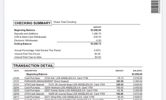 Top Novelty Bank Statement Template