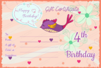 Wishing Sparrow Birthday Gift Certificate Template with Best Birthday Gift Certificate