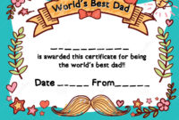 World`s Best Dad Award Certificate Template Stock Vector with regard to Best Dad Certificate Template