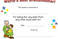 World'S Best Grandmother Certificate Template Download for 9 Worlds Best Mom Certificate Templates Free