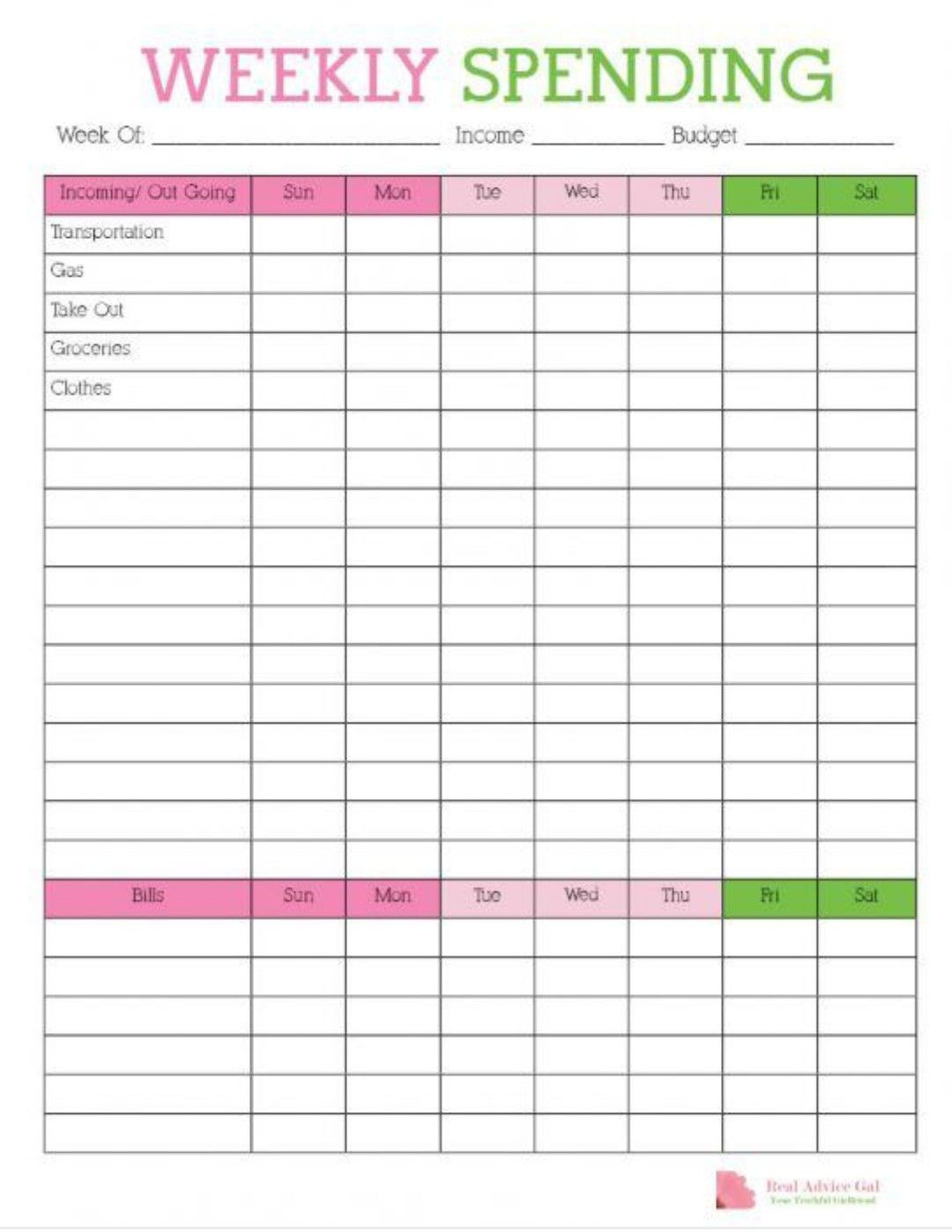 Awesome Blank Budget Planner Template