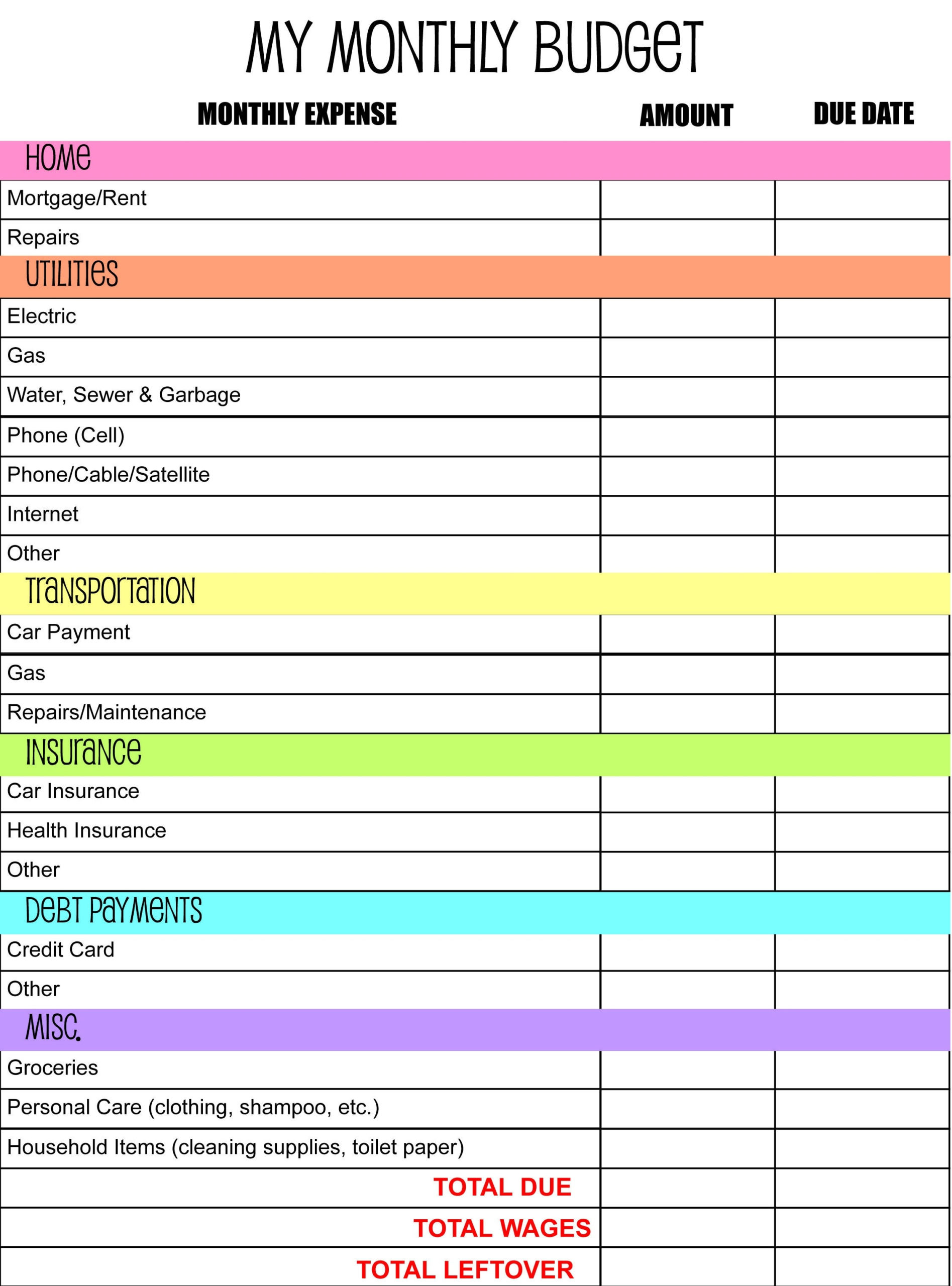 Awesome Budget Planner Template Online