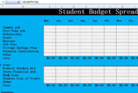 Best Budget Worksheet Template For College Student