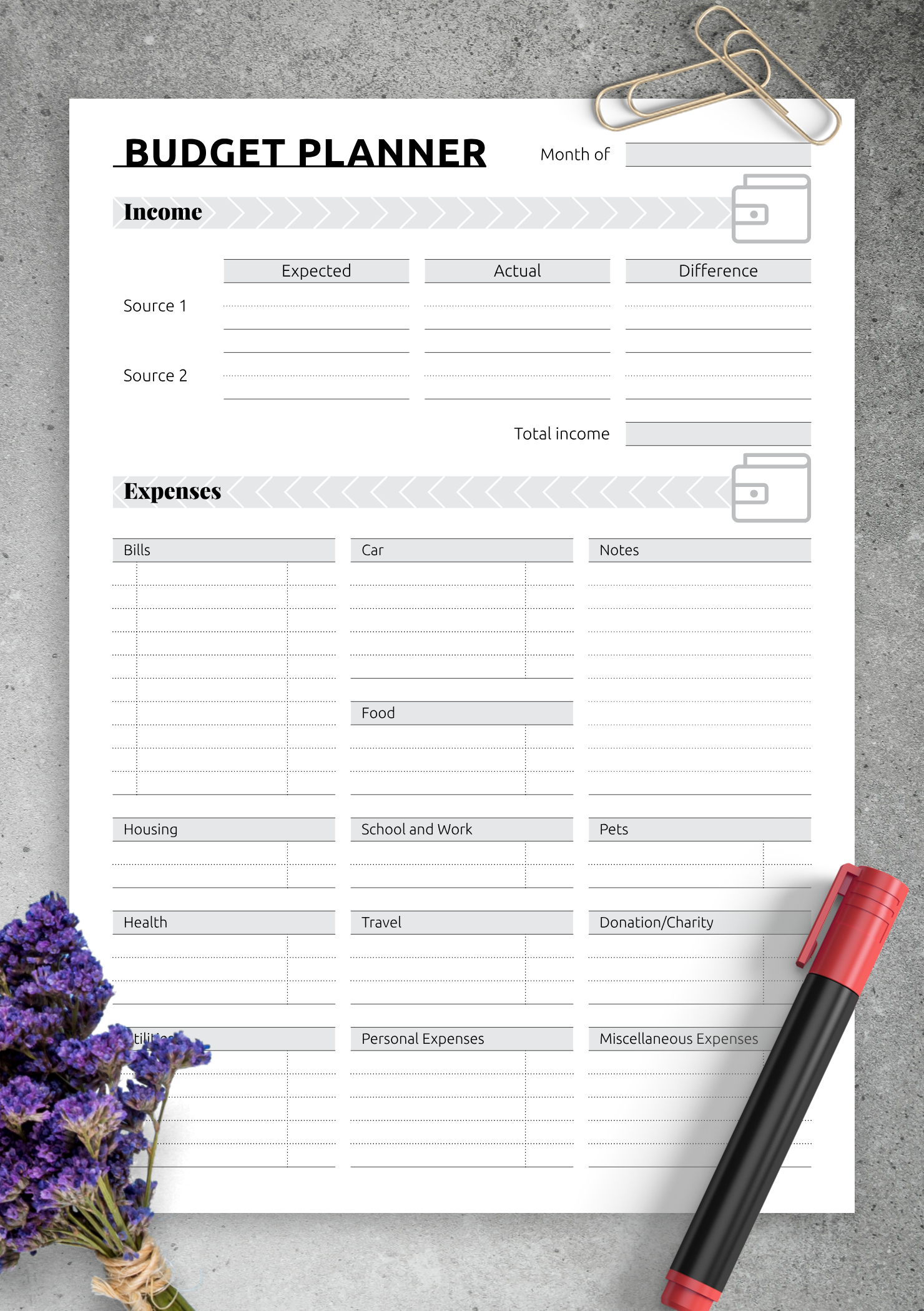 Free Budget Planner Template Free Download