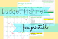 Free Free Budget Planning Sheets
