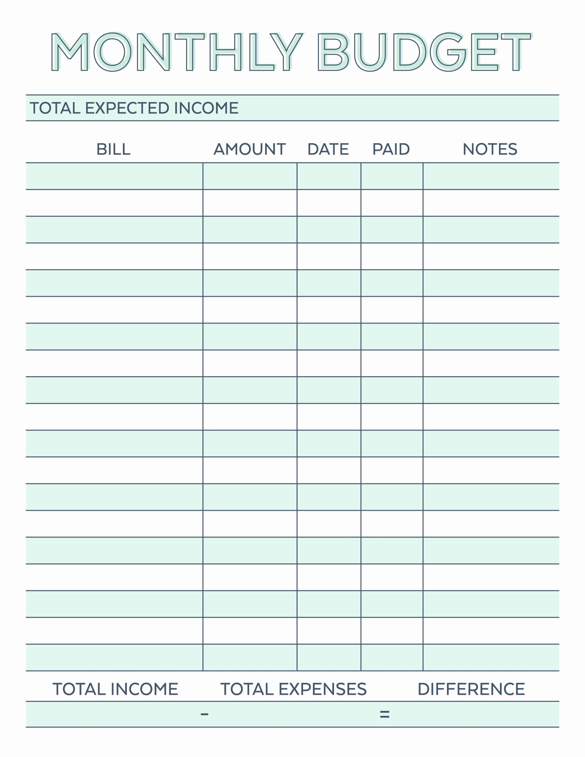 Free Weekly Budget Planner Template Free