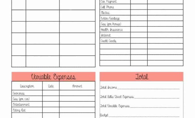 New Free Printable Budget Spreadsheets