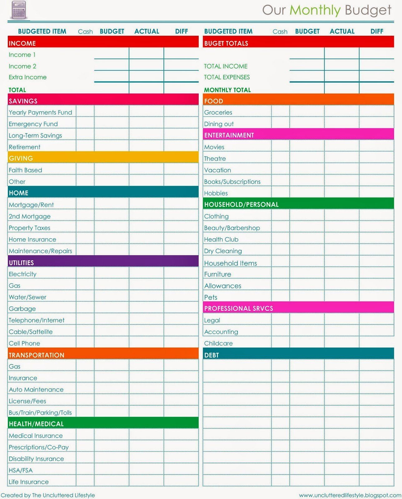 New Yearly Budget Planner Template