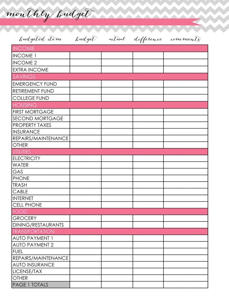 Professional Budget Planner Template Uk