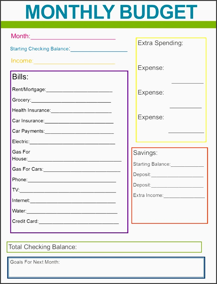 Professional Monthly Budget Planner Template Uk