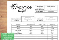 Professional Vacation Budget Planner Template