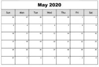 Simple Budget Calendar Template 2020