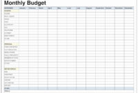 Simple Budget Worksheet Template Word
